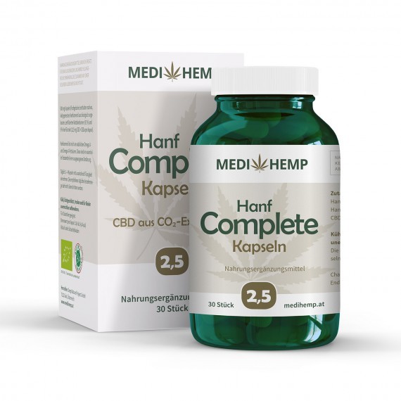 Medihemp Hanföl Bio Kapseln 2,5% CBD 30 Stück