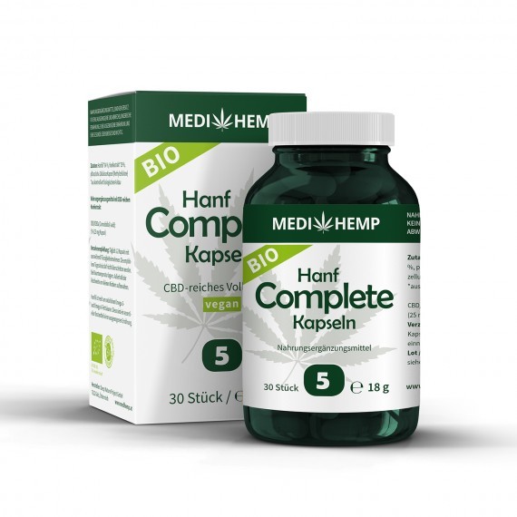 2 Packungen Bio Hanf Complete Kapseln 5% 60Stk.
