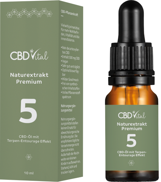 CBD Naturextrakt PREMIUM Öl 5% 10ml