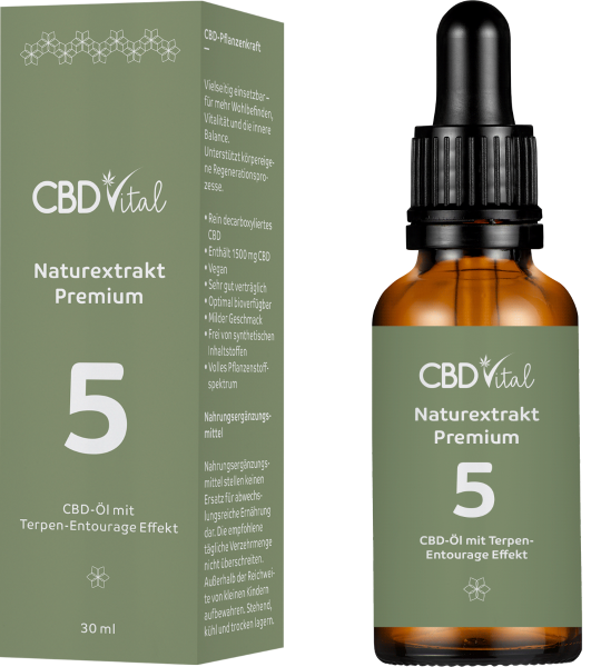 CBD Naturextrakt PREMIUM Öl 5% 30ml