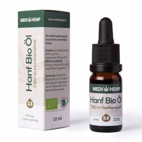 Medihemp Hanf Bio Öl CBD 2,5% 10ml