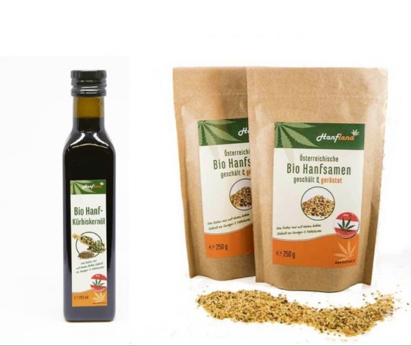 Gesundes Bio Hanf Kürbis Set