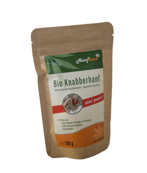Knabberhanf Bio geröstet mit süßem Scharfmacher, 100 g