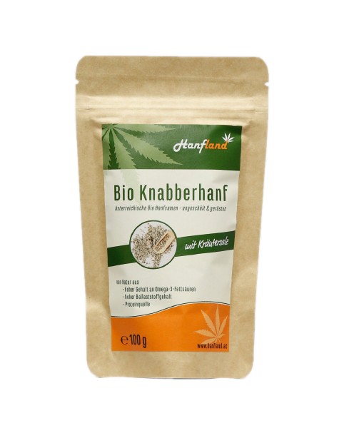 Knabberhanf Bio geröstet mit Kräutersalz, 100 g