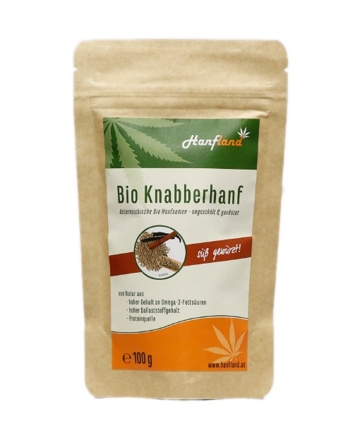 Knabberhanf Bio geröstet mit Vanille und Zimt, 100 g